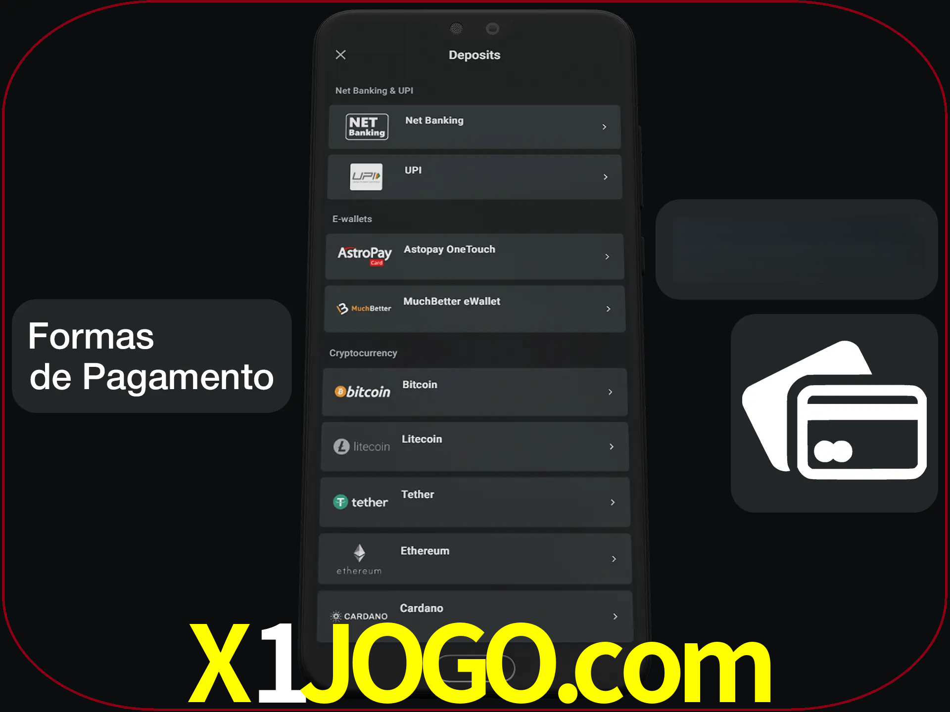 Escolha a forma de pagamento de sua preferência.