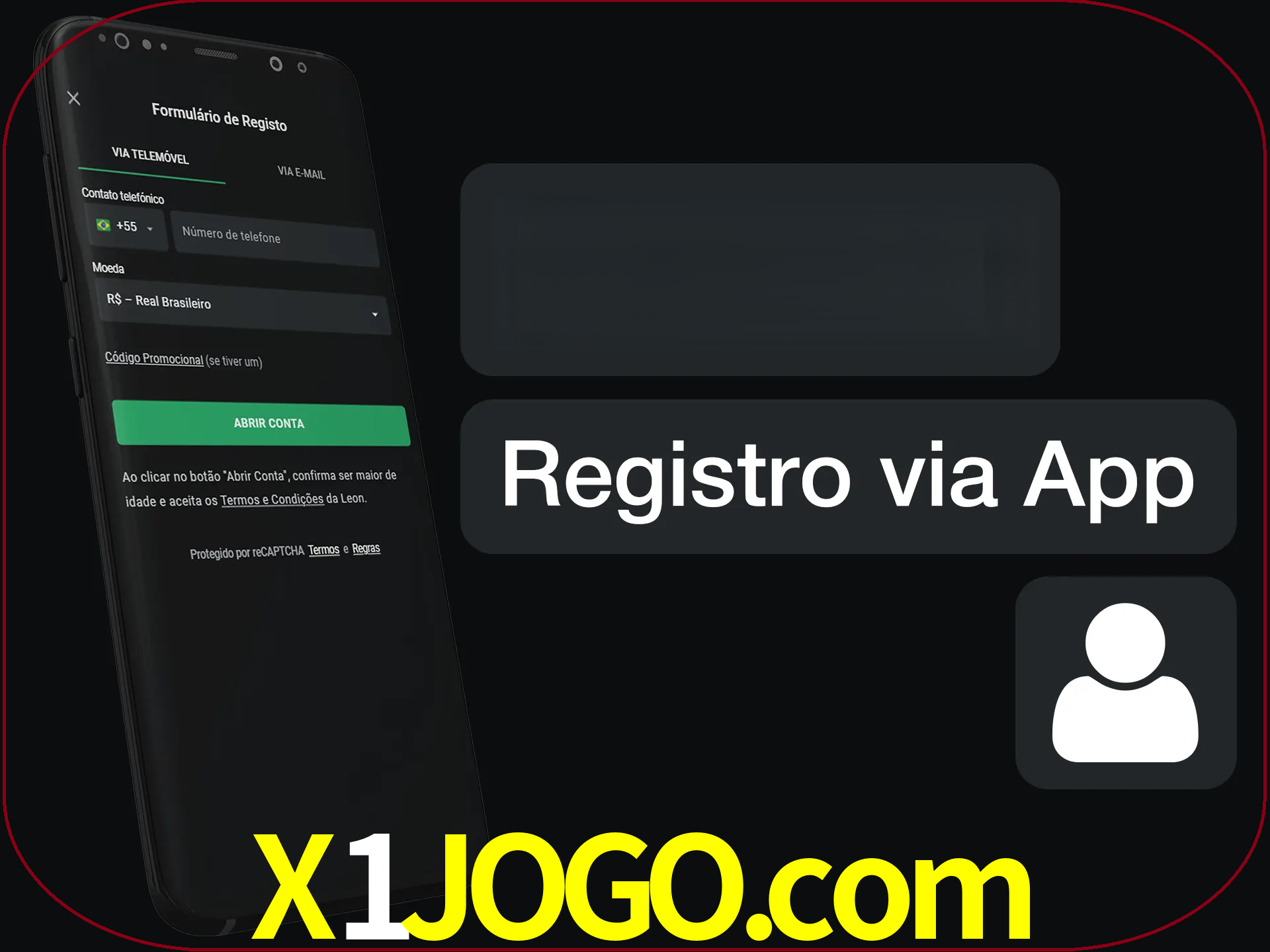 Registre-se com duas etapas usando o aplicativo.
