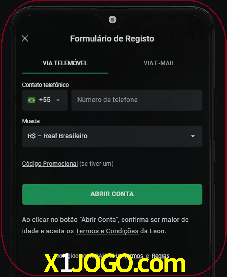Abra o aplicativo e inicie o processo de registro.