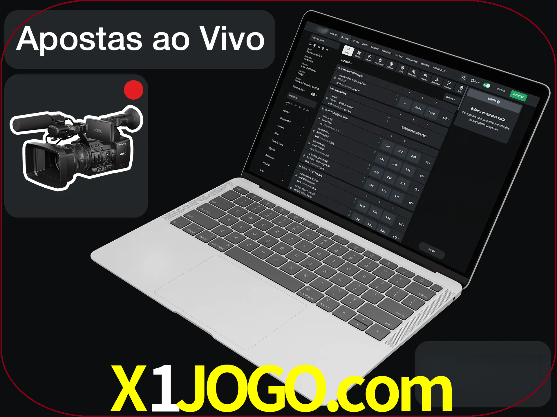 Aposte em formato ao vivo em nosso site.