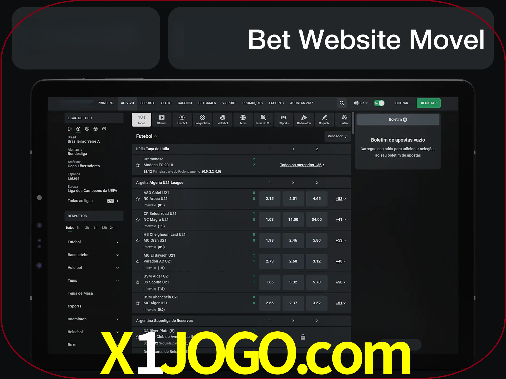 Use nosso website em qualquer dispositivo.