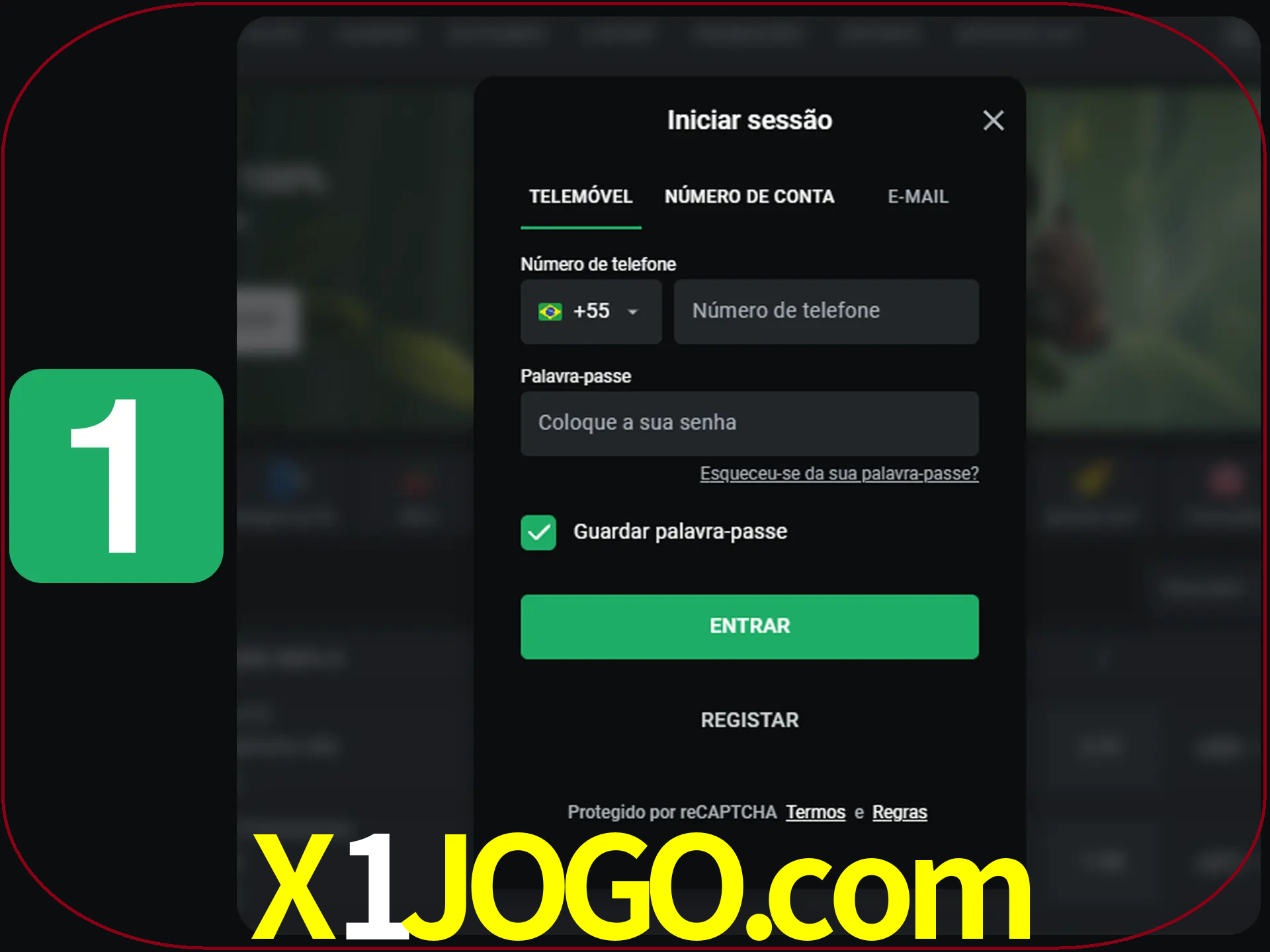 Clique no botão Entrar.